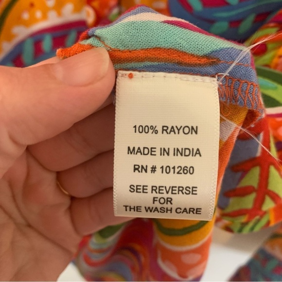 Women’s True Destinations Bright Tropical Print Vacation Resort Wear Shirt Med - Picture 7 of 11